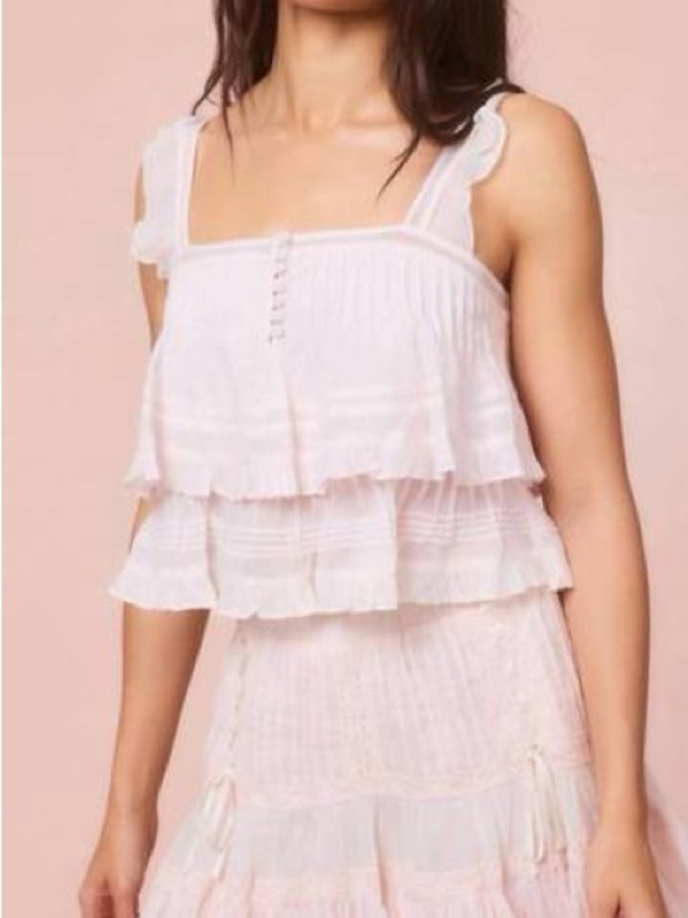 NEW LOVESHACKFANCY novalee top in tea rose pink